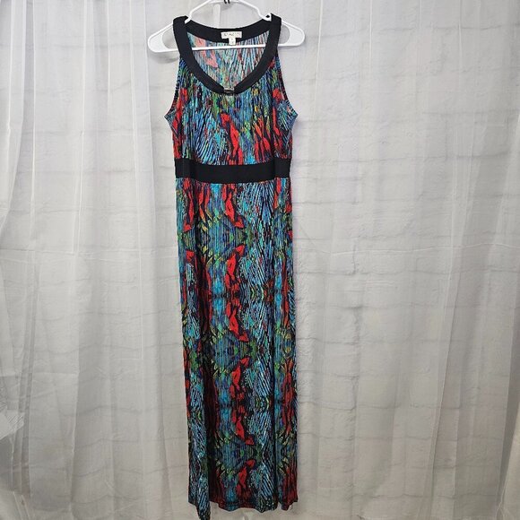 Studio JPR Dress Maxi Sleeveless Blue Grunge Boho Festival M - Picture 7 of 11